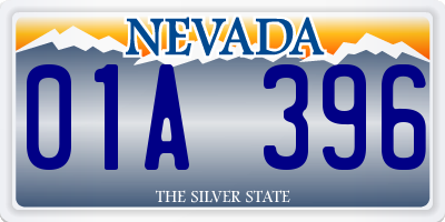 NV license plate 01A396