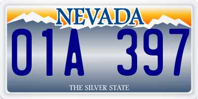 NV license plate 01A397