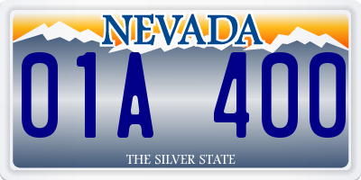 NV license plate 01A400
