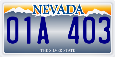 NV license plate 01A403