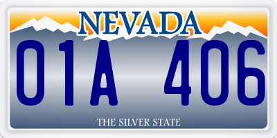 NV license plate 01A406