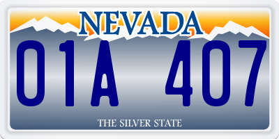 NV license plate 01A407