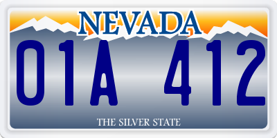 NV license plate 01A412