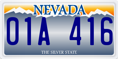 NV license plate 01A416