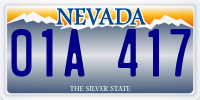 NV license plate 01A417