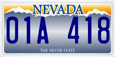 NV license plate 01A418