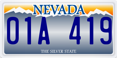 NV license plate 01A419