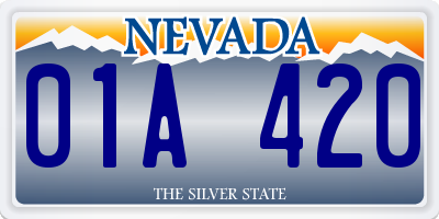 NV license plate 01A420