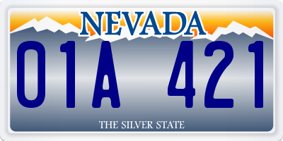 NV license plate 01A421