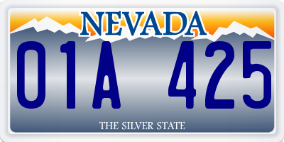 NV license plate 01A425