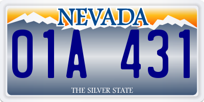 NV license plate 01A431