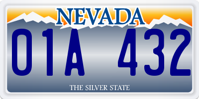 NV license plate 01A432