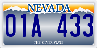 NV license plate 01A433