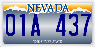 NV license plate 01A437