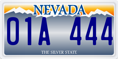 NV license plate 01A444