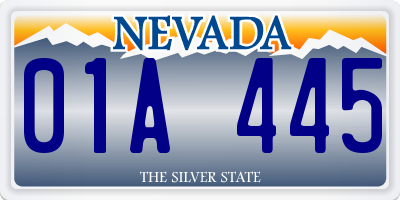 NV license plate 01A445