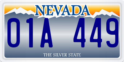NV license plate 01A449