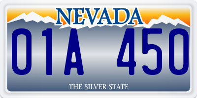 NV license plate 01A450