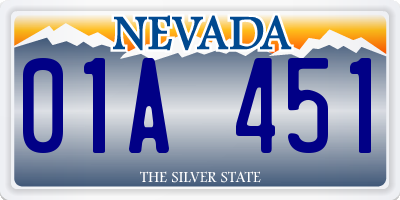 NV license plate 01A451