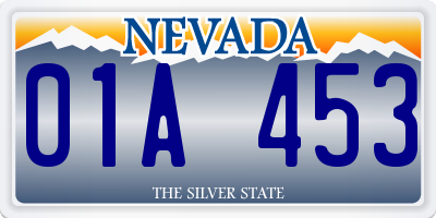 NV license plate 01A453