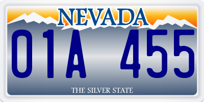 NV license plate 01A455