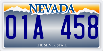 NV license plate 01A458