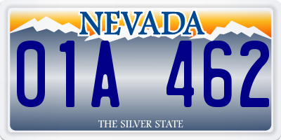 NV license plate 01A462