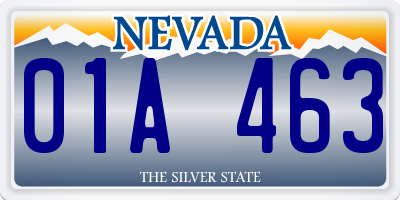 NV license plate 01A463