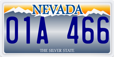 NV license plate 01A466