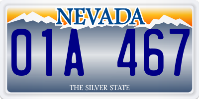 NV license plate 01A467