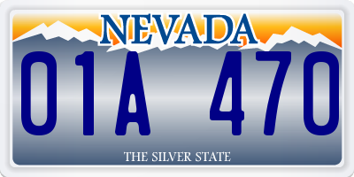 NV license plate 01A470