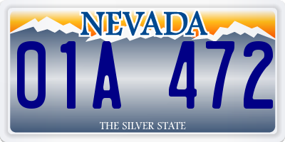 NV license plate 01A472