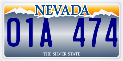 NV license plate 01A474