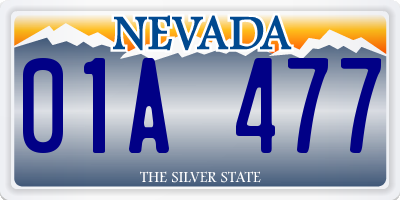 NV license plate 01A477