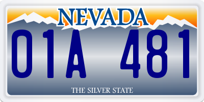 NV license plate 01A481