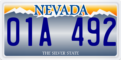 NV license plate 01A492