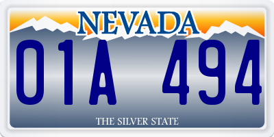 NV license plate 01A494