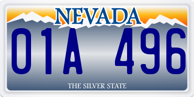 NV license plate 01A496