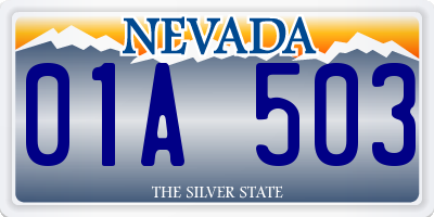 NV license plate 01A503