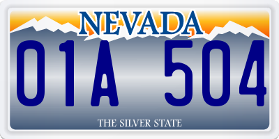 NV license plate 01A504