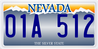 NV license plate 01A512