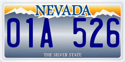 NV license plate 01A526