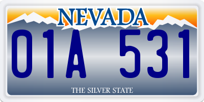 NV license plate 01A531