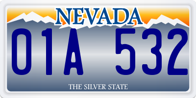 NV license plate 01A532