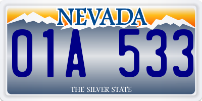 NV license plate 01A533