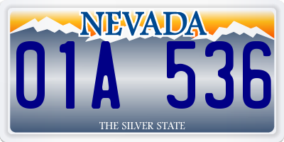NV license plate 01A536