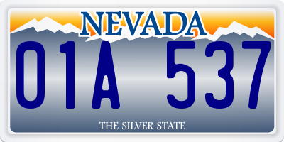 NV license plate 01A537