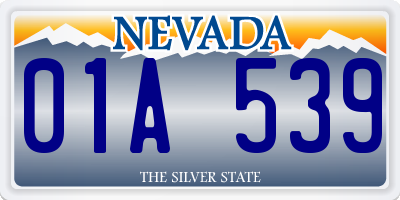 NV license plate 01A539