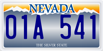 NV license plate 01A541