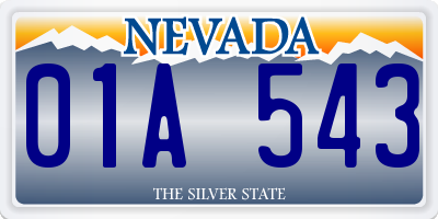 NV license plate 01A543